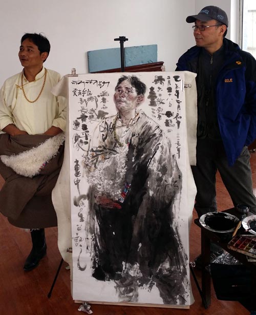 任惠中《甘南藏区写生》现场及作品欣赏