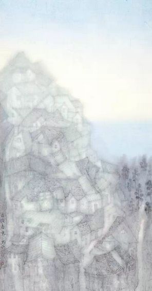 古镇春霁 136cm×68cm