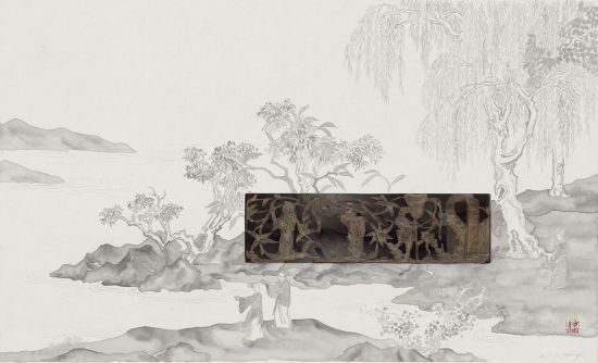 李婷婷 游春图 40×60cm 综合材料 2015