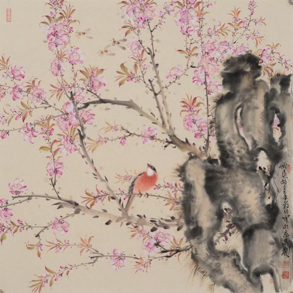 郭慧庆《花鸟》