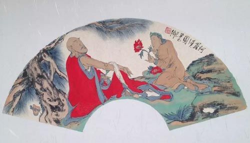 阿罗汉图 31cm×64cm 纸本设色 2013 年
