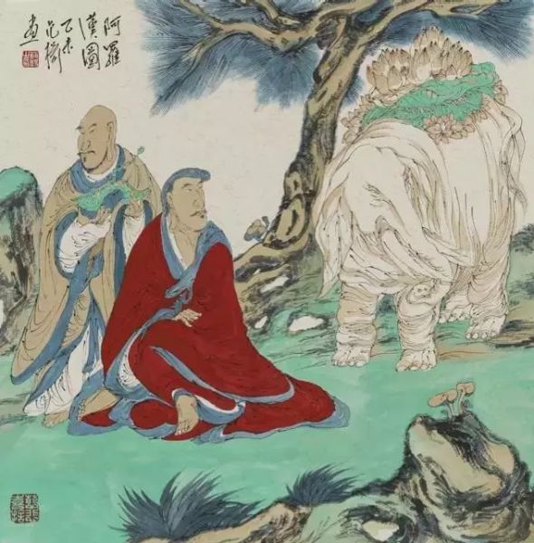 阿罗汉图 50cm×50cm 纸本设色 2015 年