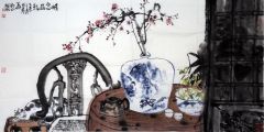 作品青花花鸟