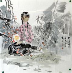 作品秋雨润蕉雀