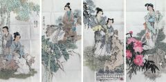 作品仕女四条屏