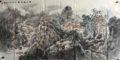 作品溪山听泉图