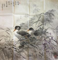 作品数声飘去和秋色 一字横来背晚晖