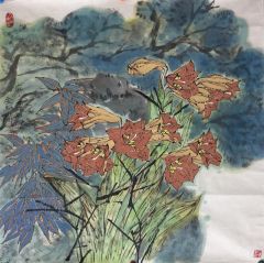 金纳作品山丹丹花开红艳艳