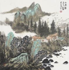 刘国恩作品山居图