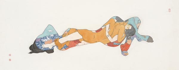 《春梦之二 》 93x36cm 纸本设色 2015年.JPG