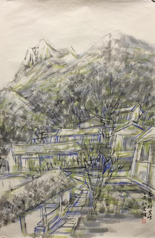 杏黄村写生之一65cmx43cm2015.JPG