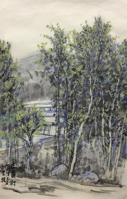 杏黄村写生之二65cmx43cm2015.JPG