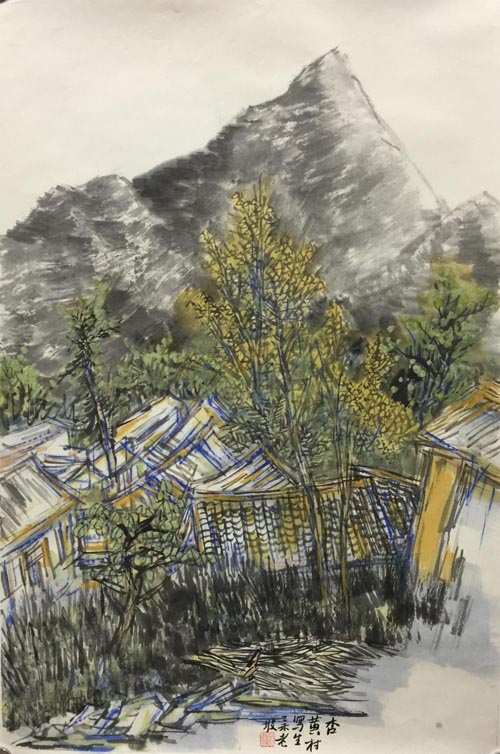 杏黄村写生之五65cmx43cm2015.JPG