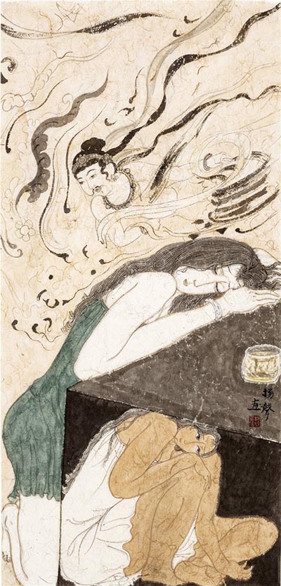 杨声 纸本水墨 《新文化系列之五》 103×50cm 2014年.jpg