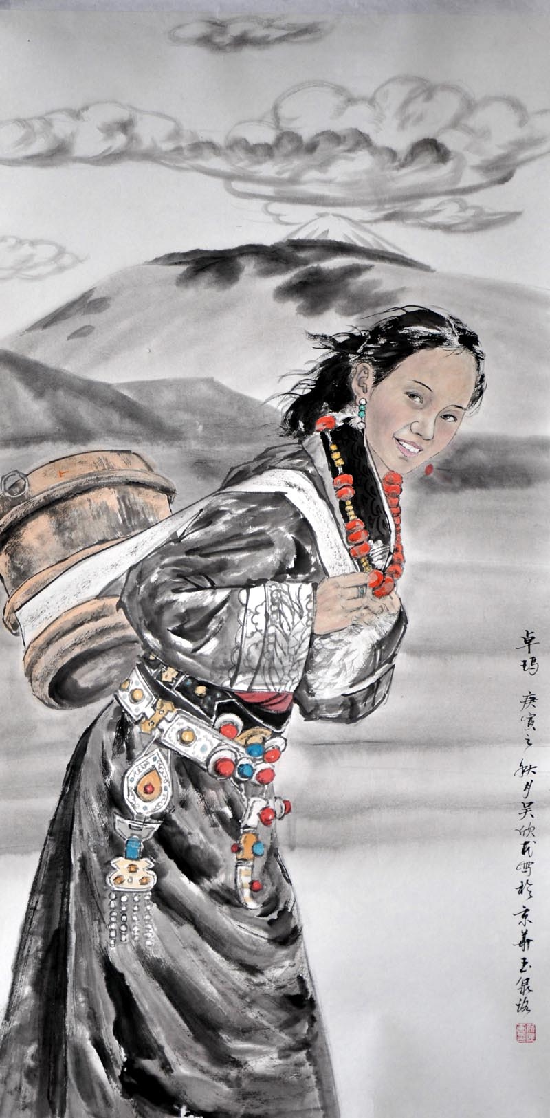 吴欣民作品_卓玛_现代人物_画家吴欣民个人官方网站