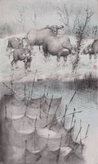 戴顺智作品湖畔牧放