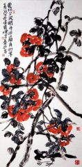 李晓军作品园林夕照明丹柿