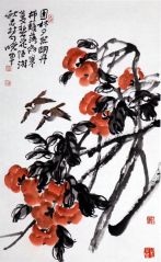 李晓军作品红柿飞雀