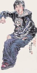 周一新作品水墨肖像