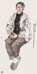 周一新作品水墨肖像