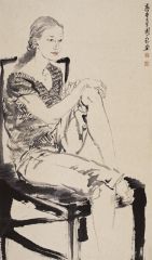 周一新作品水墨肖像