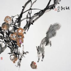 潘晓云作品石榴松鼠