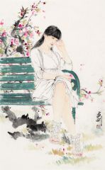 孟刚作品桃红又是一年春