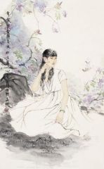 孟刚作品青霞紫雪点春风