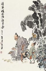 李东星作品清琴横床浊酒半壶