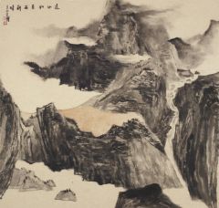 李博作品远山如画雨新晴