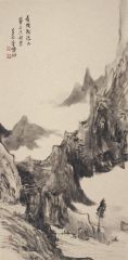 李博作品卷幔轻流水
