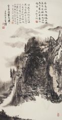 李博作品空亭木叶已萧萧