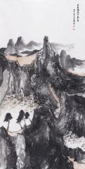 李博作品云断路迷山暮寒