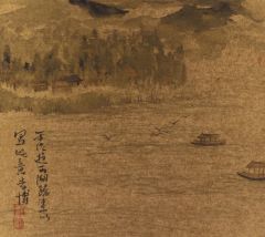 李博作品西湖山水册之三