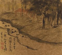 李博作品西湖山水册之二