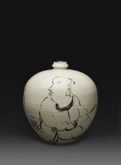 刘临作品高士／铁绣花