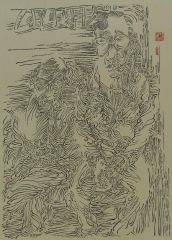 杨柳作品线描人物