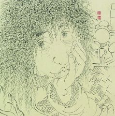 杨柳作品线描人物