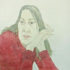 杨柳作品红衣女头像