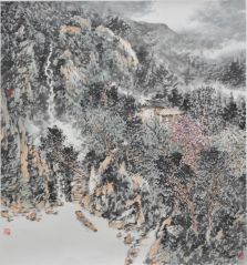 孙鸿庚作品山溪野渡