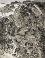 孙鸿庚作品云梦花溪处，碧影藏清居