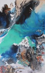 刘庆广作品泼彩山水07
