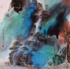 刘庆广作品泼彩山水03