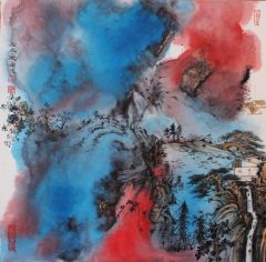 刘庆广作品泼彩山水02