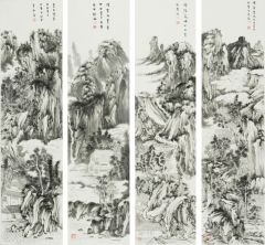刘庆广作品水墨四条屏