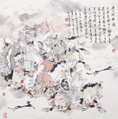 裴开元作品唐人骑猎图