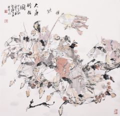 裴开元作品唐人骑猎图