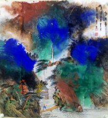 刘庆广作品泼彩山水