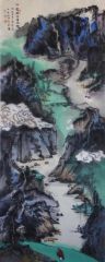 巩建磊作品行云流水一孤僧