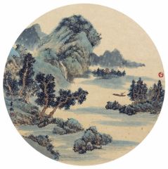 韦韬作品山水扇面38